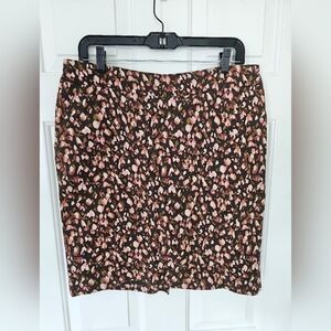 Merona Pink and Brown Patterned Pencil Skirt - Sz 10